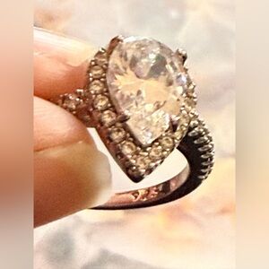 Sterling silver 2ct CZ engagement ring